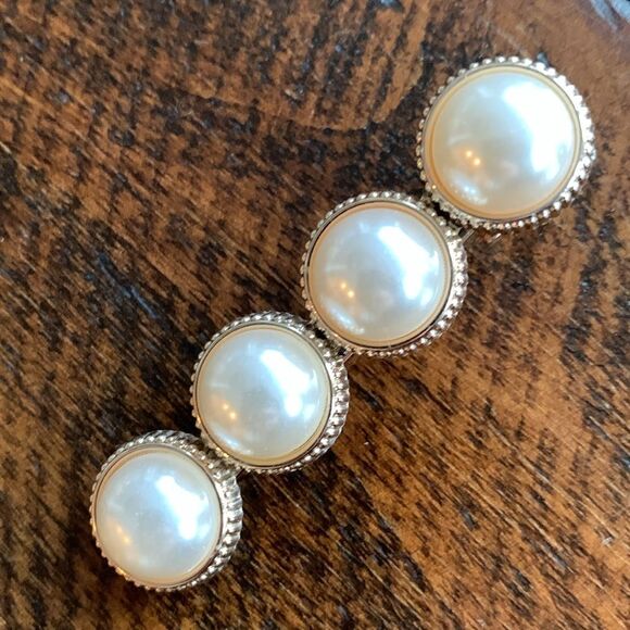 Set of 5 Pearl and Rhinestone Hair Clips - Starfish Scissors Feather Design - Picture 8 of 12